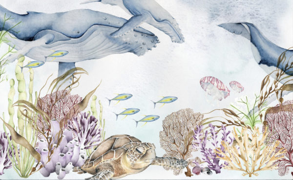 Papel mural ilustrado Viaje marino